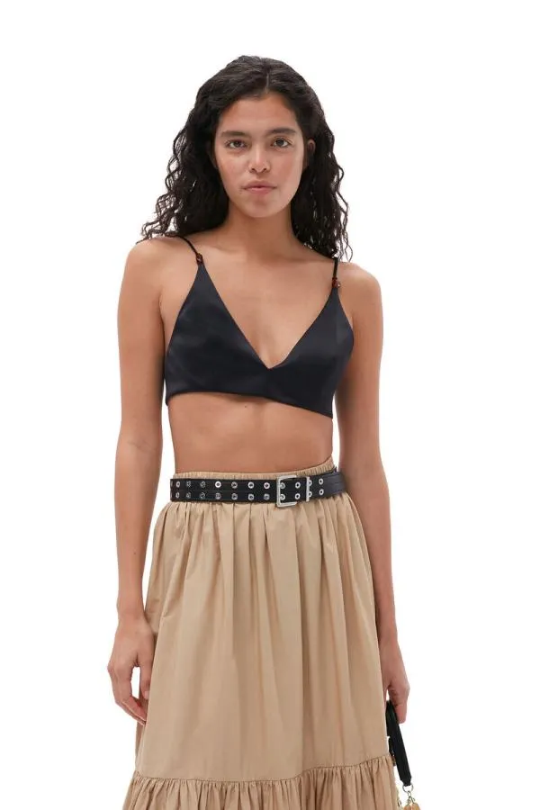 Clothing GANNI Skirts Cotton Poplin Maxi Flounce Skirt Curds And Whey Clothing GANNI Skirts Cotton Poplin Maxi Flounce Skirt Curds And Whey
