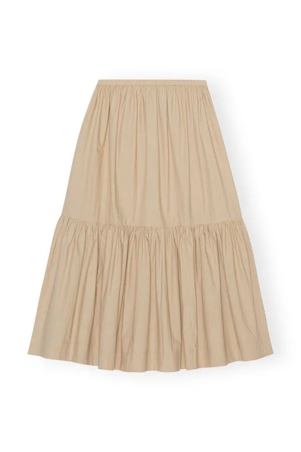 Clothing GANNI Skirts Cotton Poplin Maxi Flounce Skirt Curds And Whey Clothing GANNI Skirts Cotton Poplin Maxi Flounce Skirt Curds And Whey