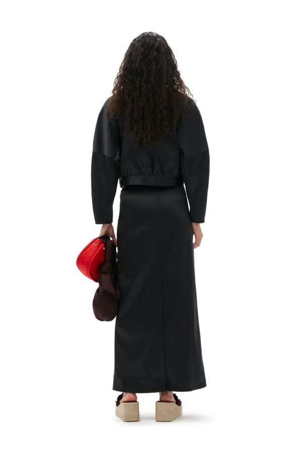 Clothing GANNI Skirts Double Satin Maxi Skirt Black Clothing GANNI Skirts Double Satin Maxi Skirt Black