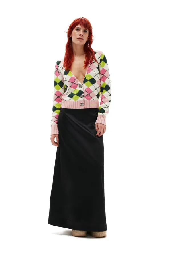 Clothing GANNI Skirts Double Satin Maxi Skirt Black Clothing GANNI Skirts Double Satin Maxi Skirt Black