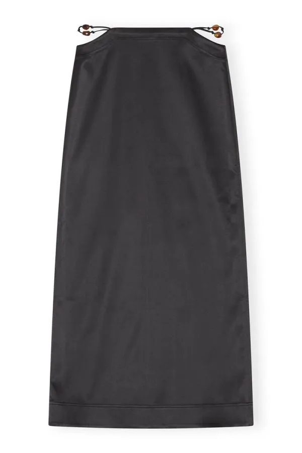 Clothing GANNI Skirts Double Satin Maxi Skirt Black Clothing GANNI Skirts Double Satin Maxi Skirt Black