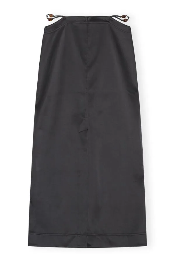 Clothing GANNI Skirts Double Satin Maxi Skirt Black Clothing GANNI Skirts Double Satin Maxi Skirt Black