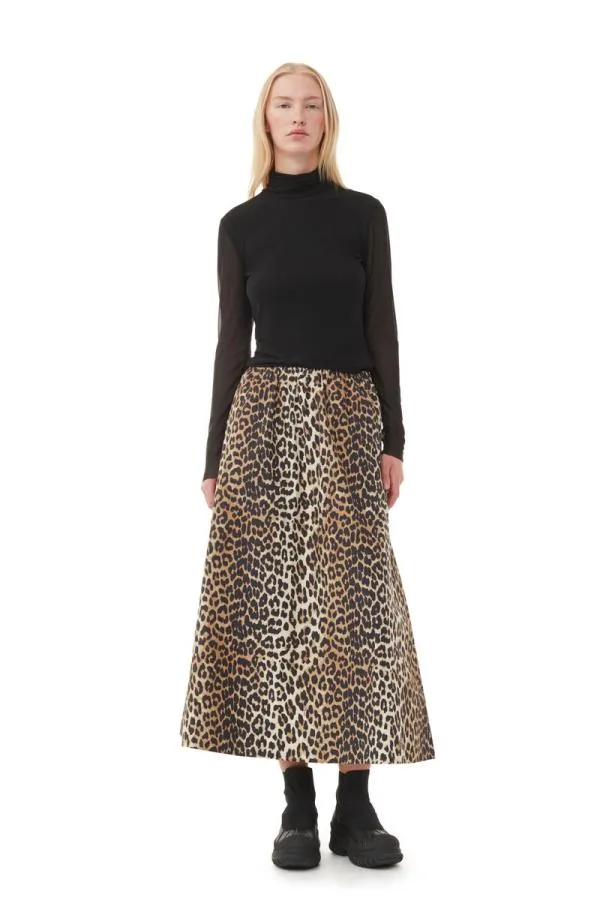 Clothing GANNI Skirts Leopard Printed Elasticated Maxi Skirt Leopard