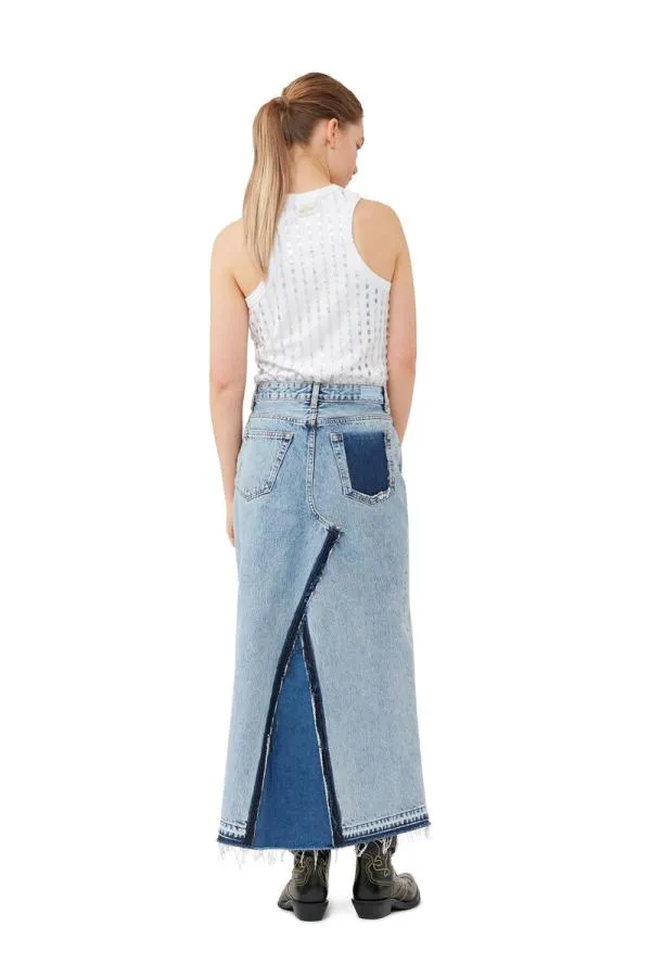 Clothing GANNI Skirts ReCut Denim Maxi Skirt Denim