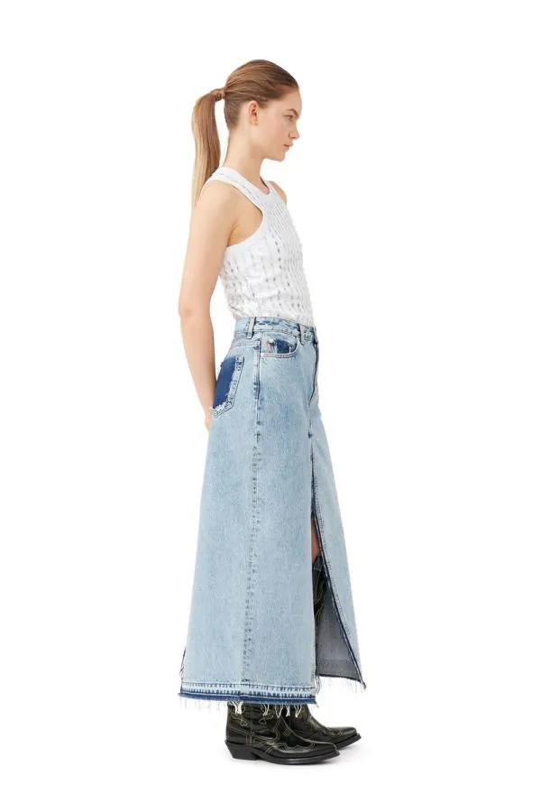 Clothing GANNI Skirts ReCut Denim Maxi Skirt Denim