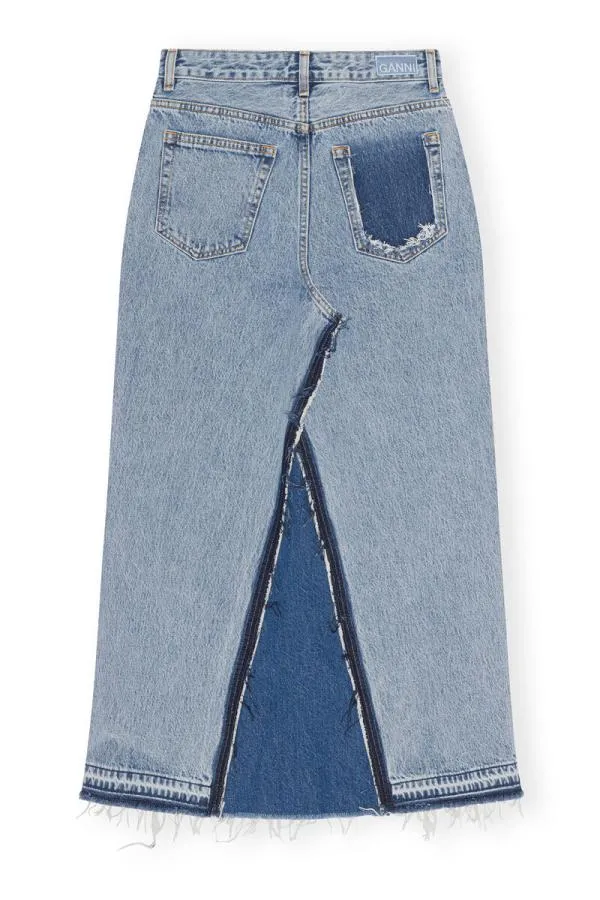 Clothing GANNI Skirts ReCut Denim Maxi Skirt Denim
