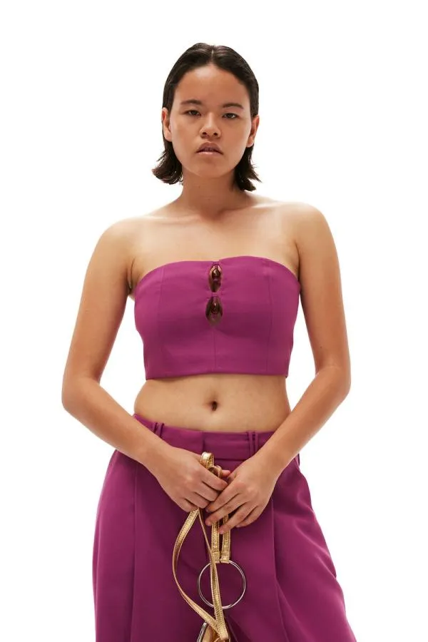 Clothing GANNI Suiting Summer Suiting Sleeveless Top Purple Wine