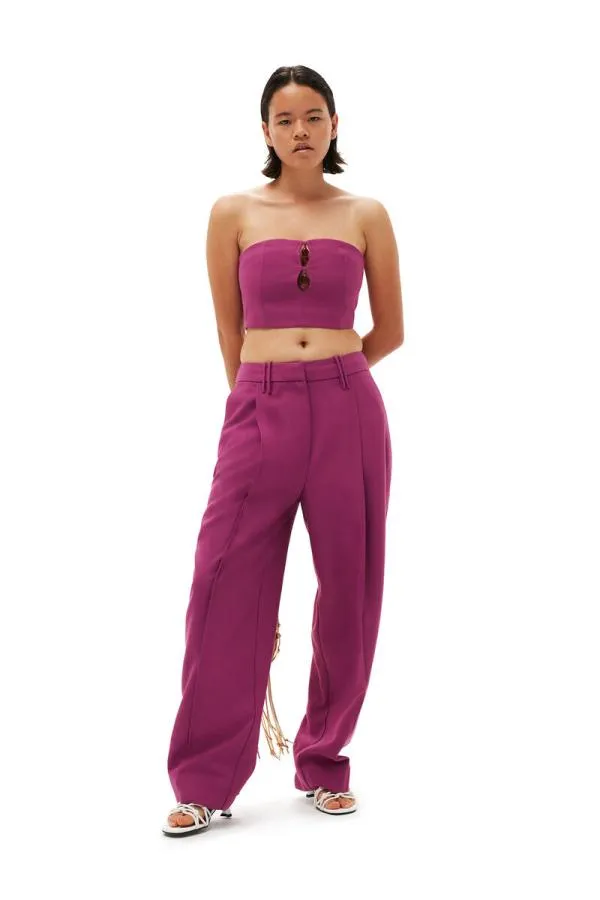 Clothing GANNI Suiting Summer Suiting Sleeveless Top Purple Wine Clothing GANNI Suiting Summer Suiting Sleeveless Top Purple Wine