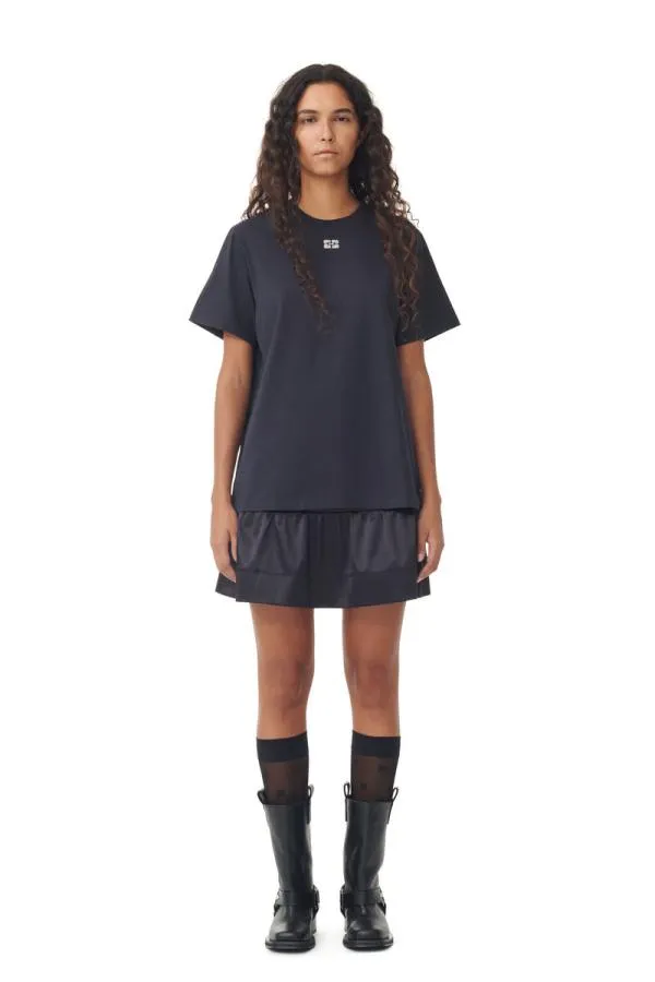 Clothing GANNI TShirts Dark Grey Relaxed Rhinestone Tshirt Phantom Clothing GANNI TShirts Dark Grey Relaxed Rhinestone Tshirt Phantom