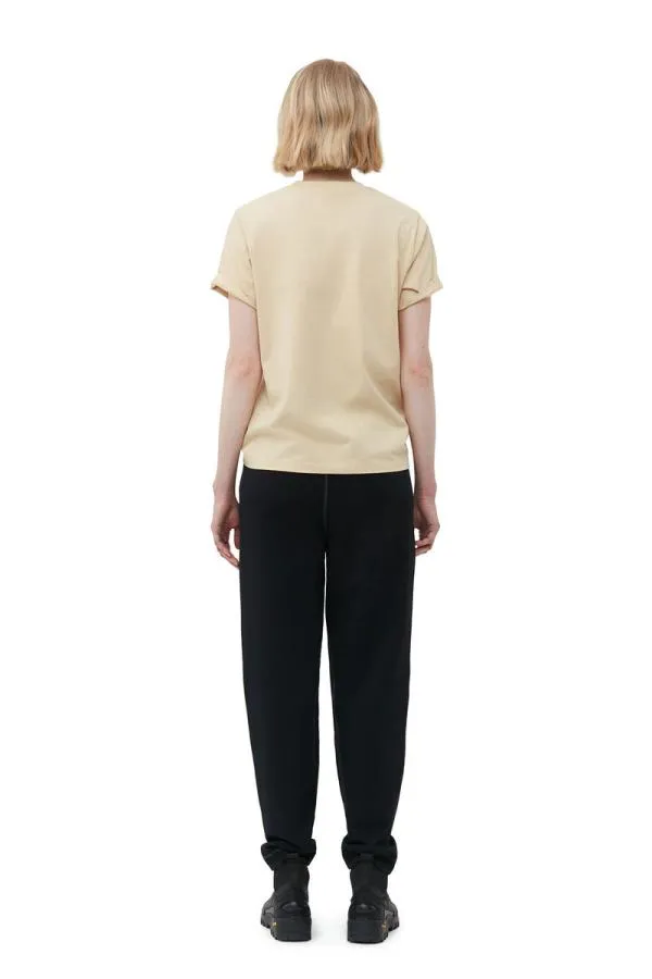 Clothing GANNI TShirts Relaxed Tshirt Pale Khaki Clothing GANNI TShirts Relaxed Tshirt Pale Khaki
