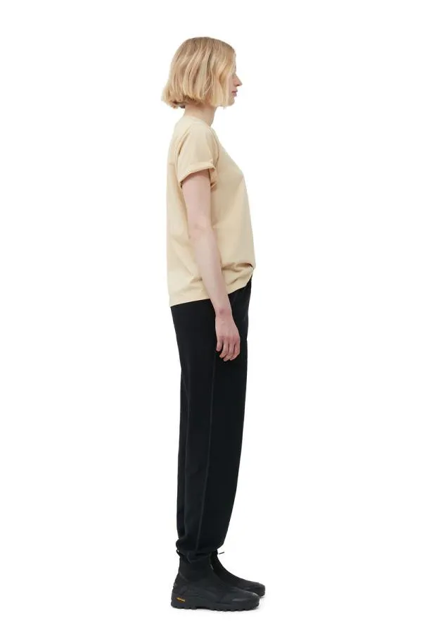 Clothing GANNI TShirts Relaxed Tshirt Pale Khaki Clothing GANNI TShirts Relaxed Tshirt Pale Khaki