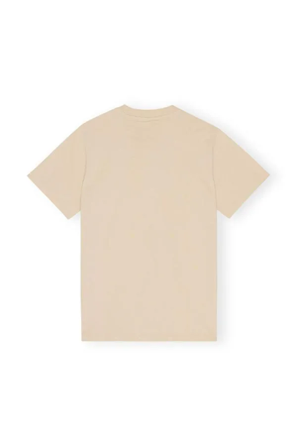 Clothing GANNI TShirts Relaxed Tshirt Pale Khaki Clothing GANNI TShirts Relaxed Tshirt Pale Khaki