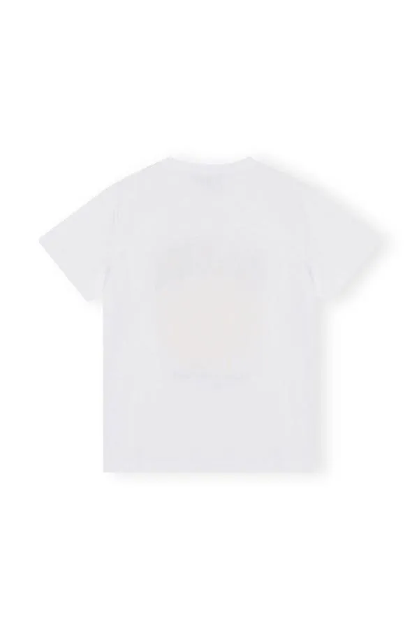 Clothing GANNI TShirts Relaxed Yellow Flower Tshirt Bright White