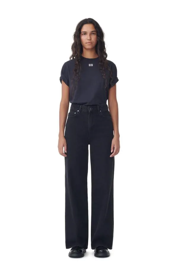 Clothing GANNI Trousers Magny Jeans Washed Blackblack