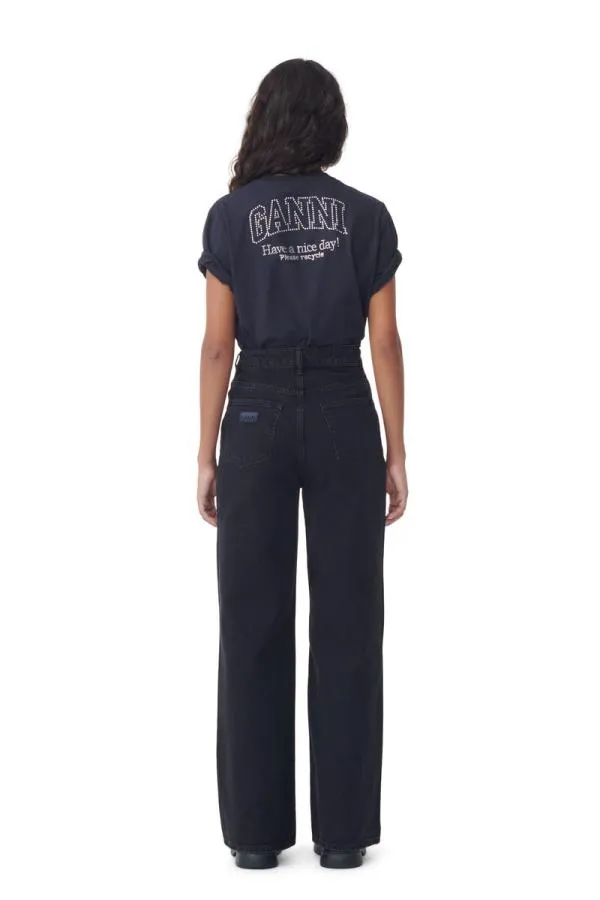 Clothing GANNI Trousers Magny Jeans Washed Blackblack Clothing GANNI Trousers Magny Jeans Washed Blackblack