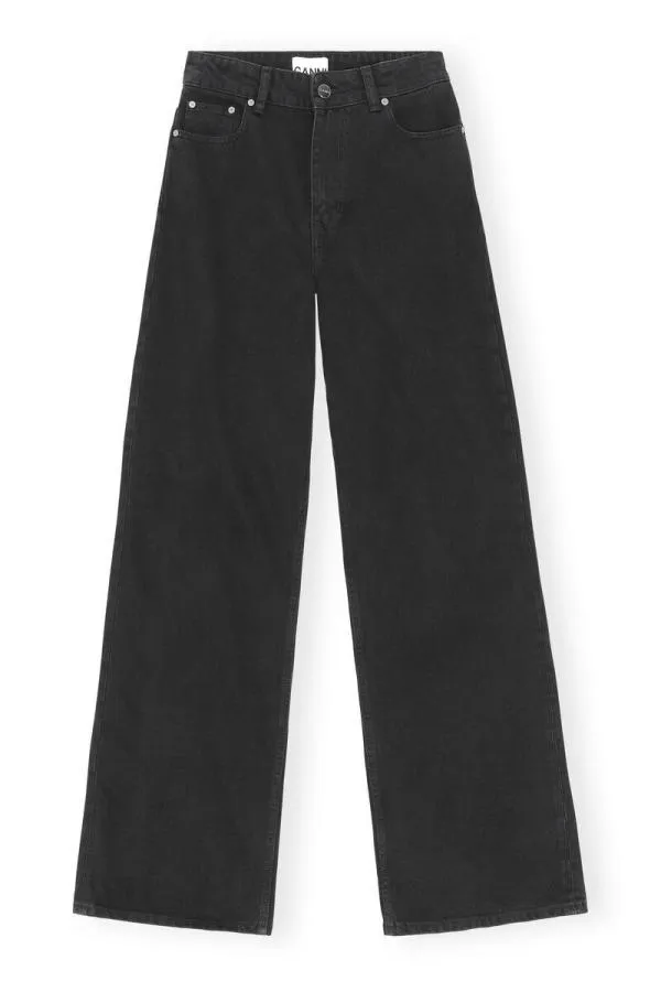 Clothing GANNI Trousers Magny Jeans Washed Blackblack Clothing GANNI Trousers Magny Jeans Washed Blackblack
