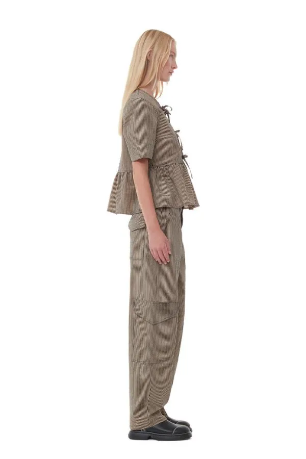 Clothing GANNI Trousers Seersucker Cargo Trousers Irish Cream Clothing GANNI Trousers Seersucker Cargo Trousers Irish Cream