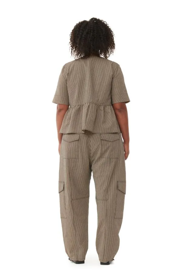 Clothing GANNI Trousers Seersucker Cargo Trousers Irish Cream Clothing GANNI Trousers Seersucker Cargo Trousers Irish Cream