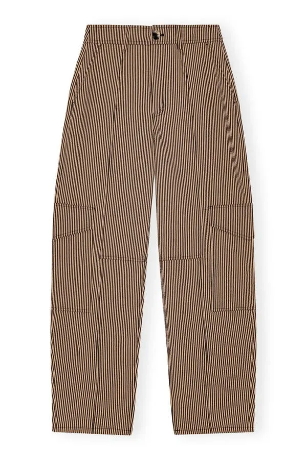 Clothing GANNI Trousers Seersucker Cargo Trousers Irish Cream Clothing GANNI Trousers Seersucker Cargo Trousers Irish Cream