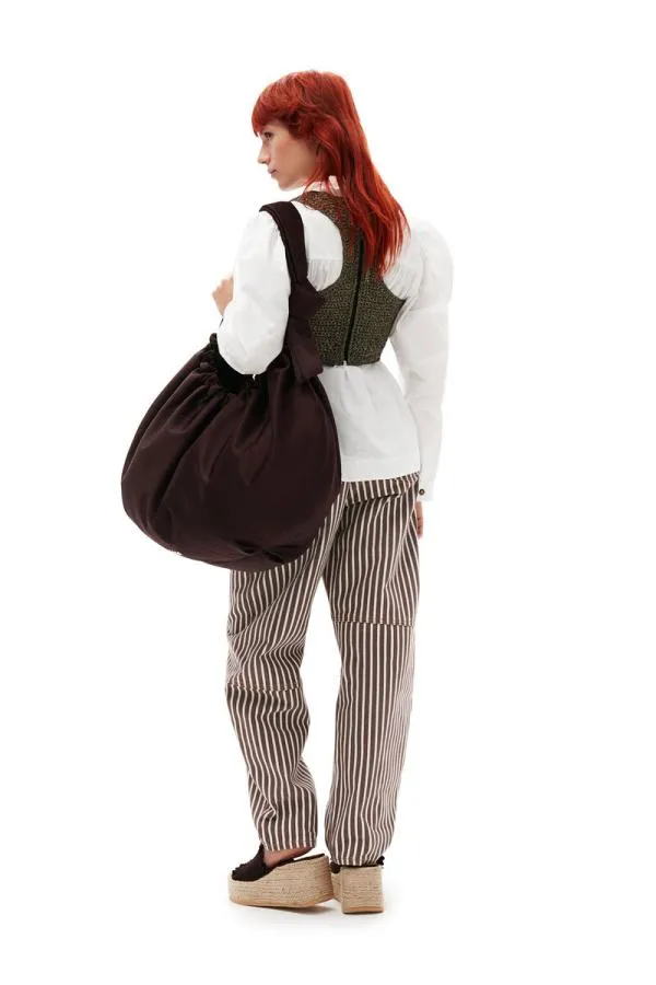Clothing GANNI Trousers Stripe Denim Stary Jeans Rocky Road Clothing GANNI Trousers Stripe Denim Stary Jeans Rocky Road