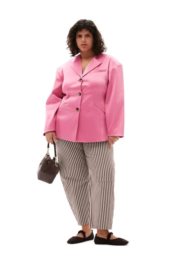 Clothing GANNI Trousers Stripe Denim Stary Jeans Rocky Road Clothing GANNI Trousers Stripe Denim Stary Jeans Rocky Road