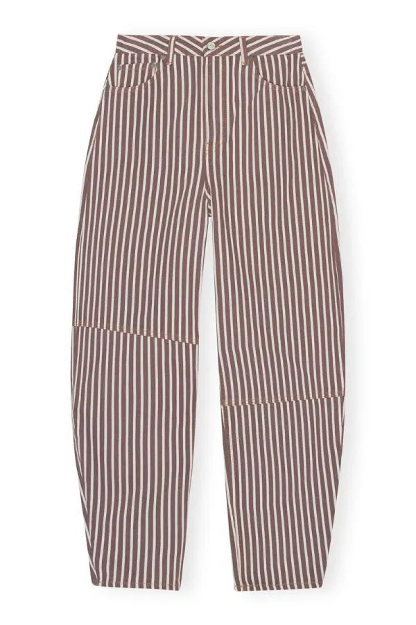 Clothing GANNI Trousers Stripe Denim Stary Jeans Rocky Road Clothing GANNI Trousers Stripe Denim Stary Jeans Rocky Road