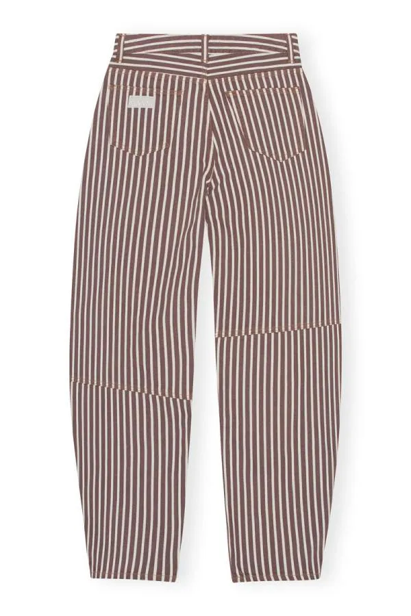 Clothing GANNI Trousers Stripe Denim Stary Jeans Rocky Road Clothing GANNI Trousers Stripe Denim Stary Jeans Rocky Road