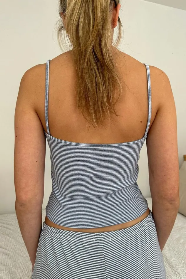 Clothing Nicolette Striped Lace Tank Brandy Melville STRIPES