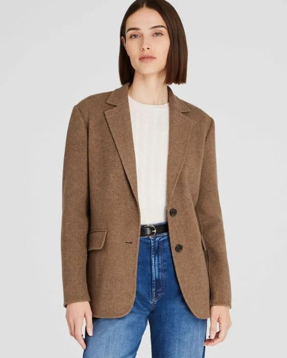 Club Monaco Blazers and Suiting DoubleFaced Blazer Coat Taupe 8211 Women