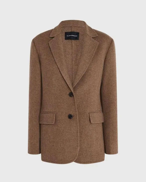 Club Monaco Blazers and Suiting DoubleFaced Blazer Coat Taupe 8211 Women