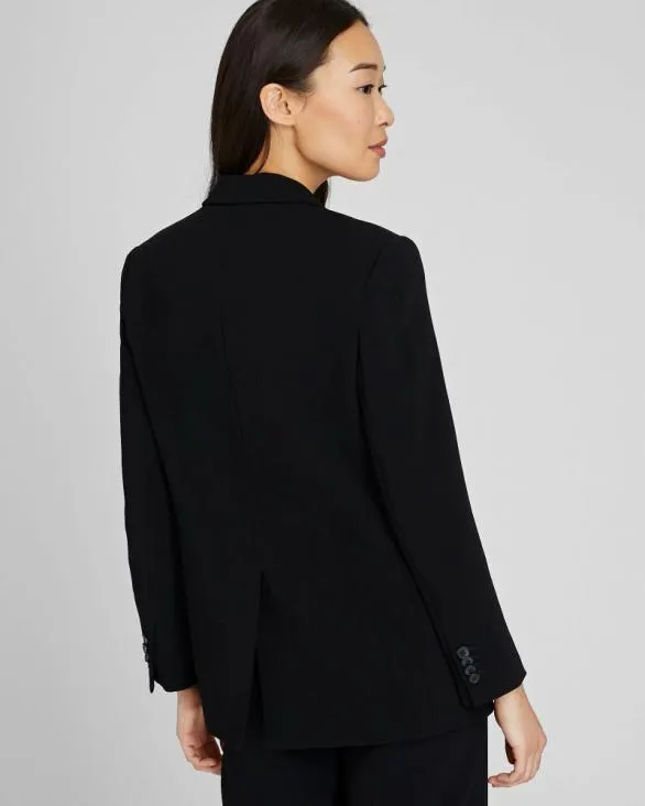 Club Monaco Blazers and Suiting Relaxed Single Breasted Crepe Blazer Black 8211 Women