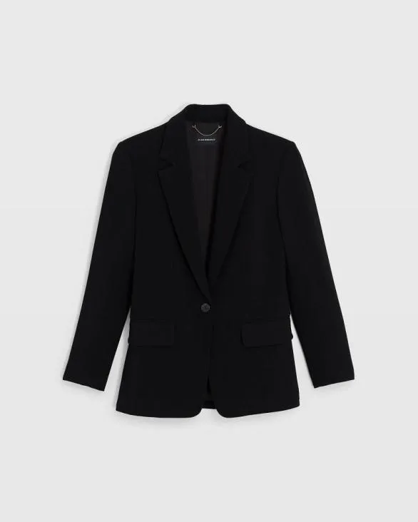 Club Monaco Blazers and Suiting Relaxed Single Breasted Crepe Blazer Black 8211 Women