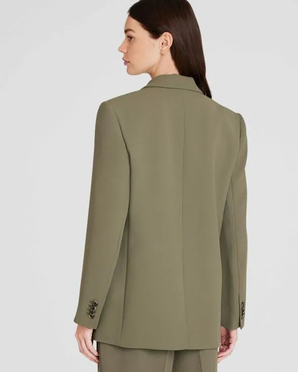 Club Monaco Blazers and Suiting Relaxed SingleBreasted Crepe Blazer Olive Pit 8211 Women