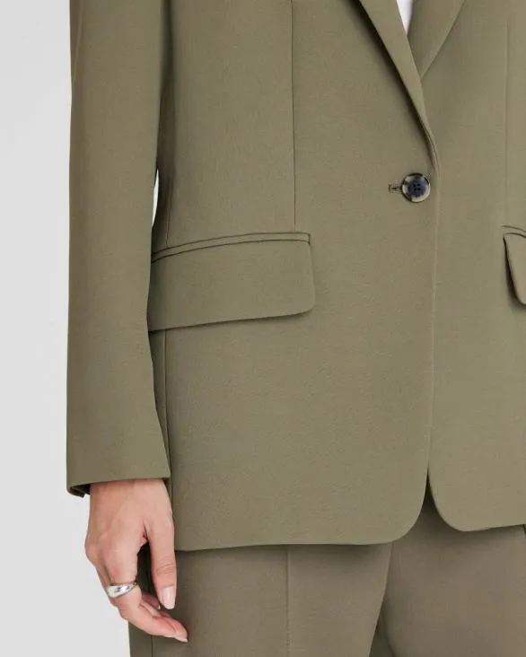 Club Monaco Blazers and Suiting Relaxed SingleBreasted Crepe Blazer Olive Pit 8211 Women