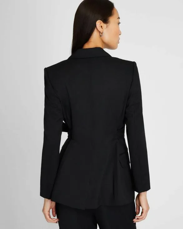 Club Monaco Blazers and Suiting Tie Waist Blazer Black 8211 Women