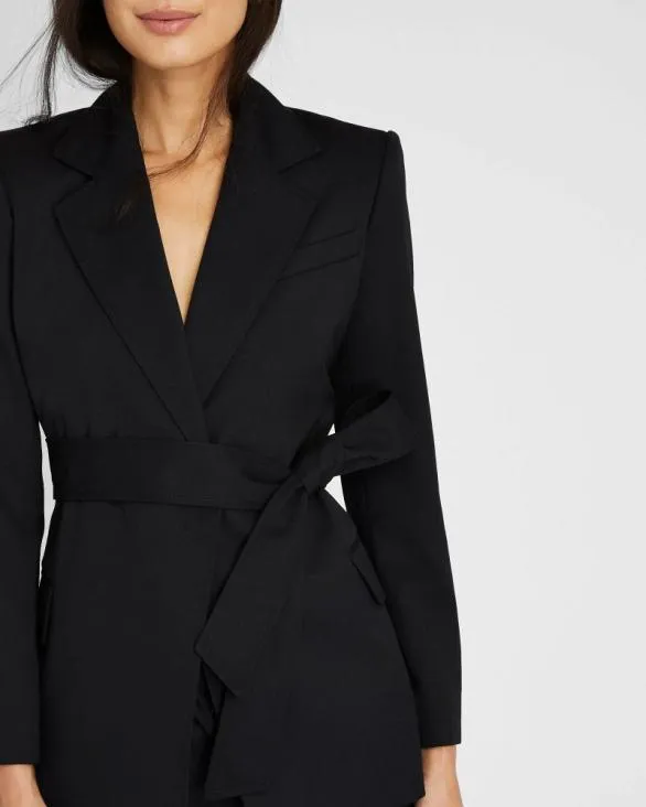Club Monaco Blazers and Suiting Tie Waist Blazer Black 8211 Women