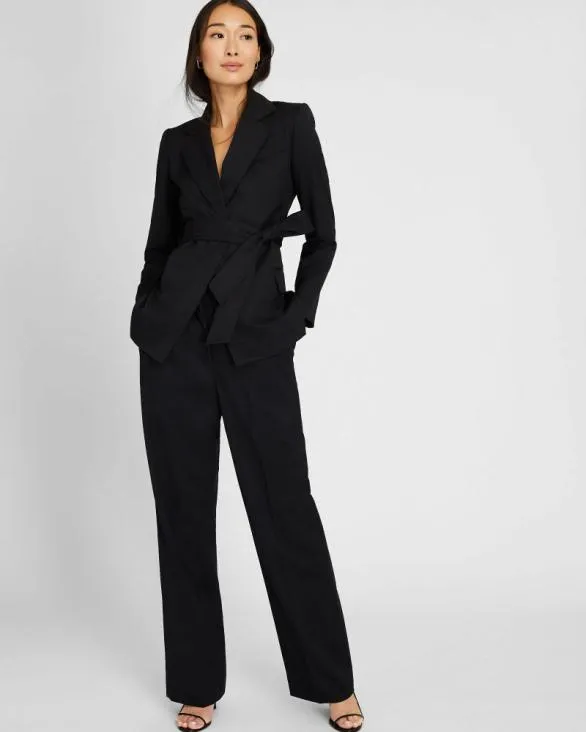 Club Monaco Blazers and Suiting Tie Waist Blazer Black 8211 Women