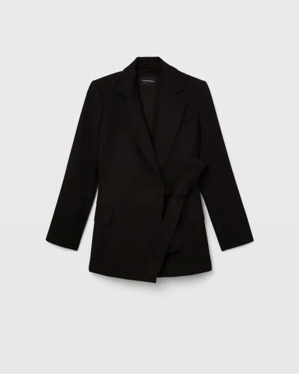 Club Monaco Blazers and Suiting Tie Waist Blazer Black 8211 Women