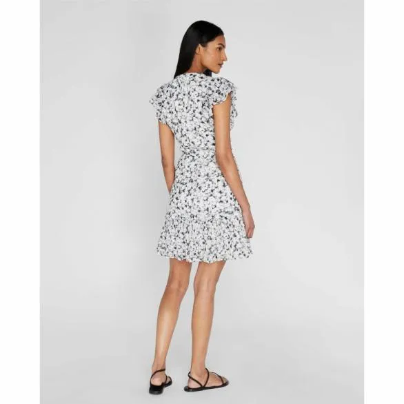 Club Monaco Dresses and Jumpsuits Flutter Sleeve Floral Print Day Dress Black Mix 8211 Women