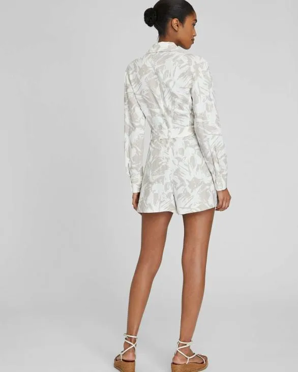 Club Monaco Dresses and Jumpsuits Long Sleeve Collared Romper Oatmeal Base 8211 Women