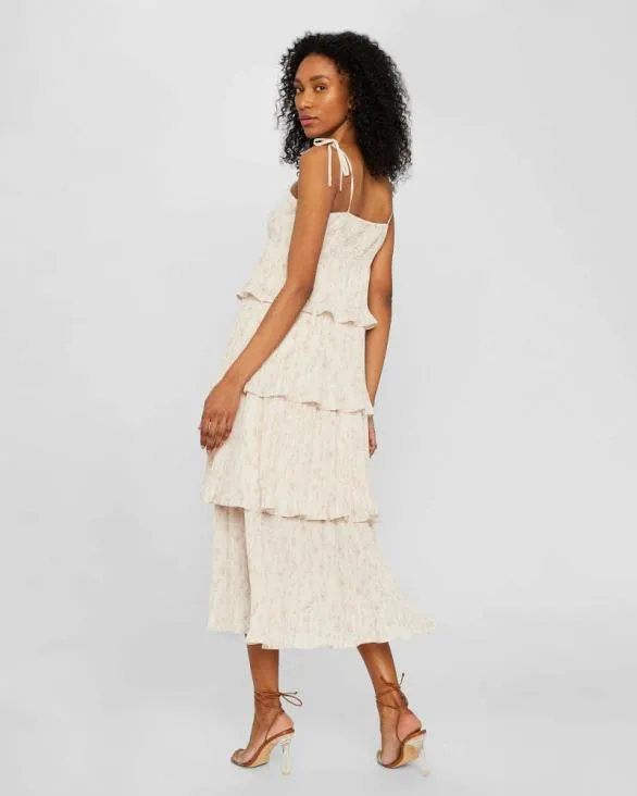 Club Monaco Dresses and Jumpsuits Pleated Tiers Occasion Dress Plaid 8211 Black 8211 Women
