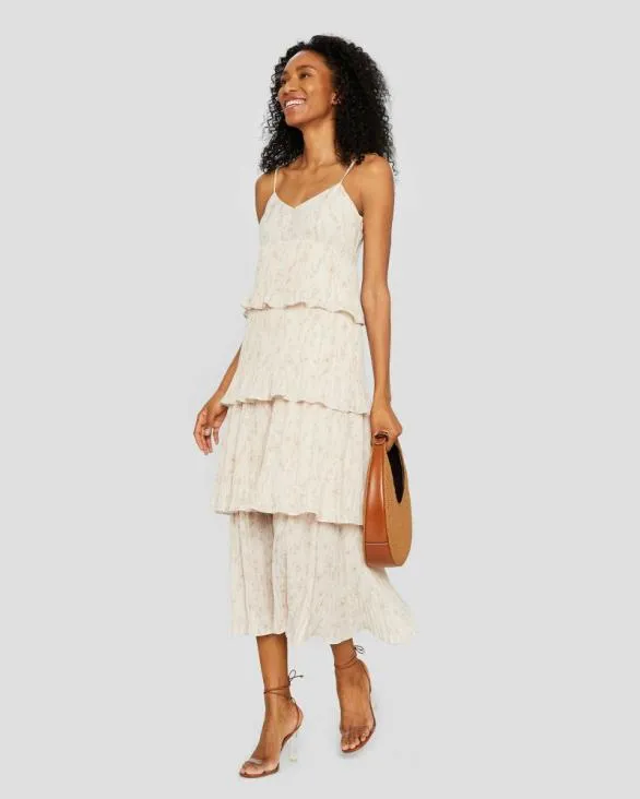 Club Monaco Dresses and Jumpsuits Pleated Tiers Occasion Dress Plaid 8211 Black 8211 Women