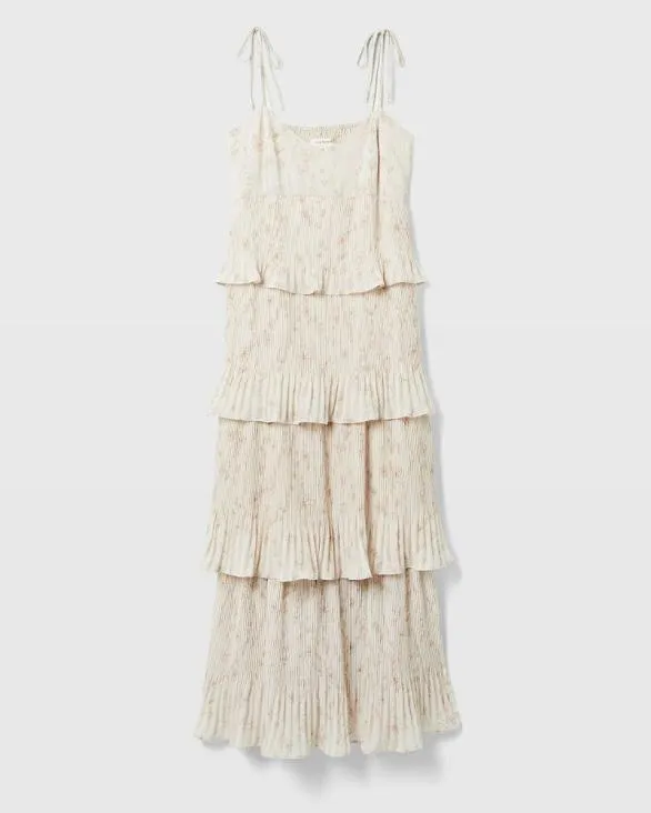 Club Monaco Dresses and Jumpsuits Pleated Tiers Occasion Dress Plaid 8211 Black 8211 Women