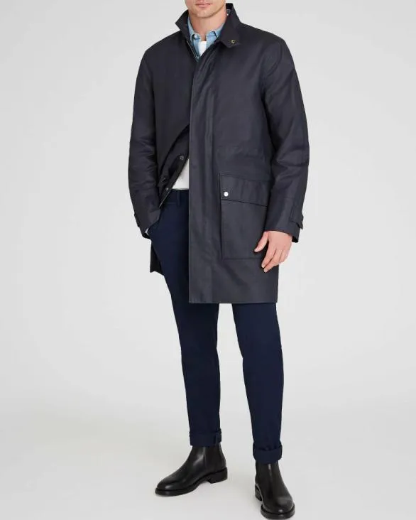 Club Monaco Jackets and Coats Casual WaxedCotton Mac Coat Navy 8211 Men