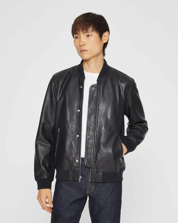 Club Monaco Jackets and Coats Leather Bomber Jacket Black 8211 Men