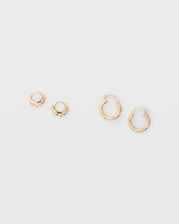 Club Monaco Jewelry Chunky Hoop Set Gold 8211 Women