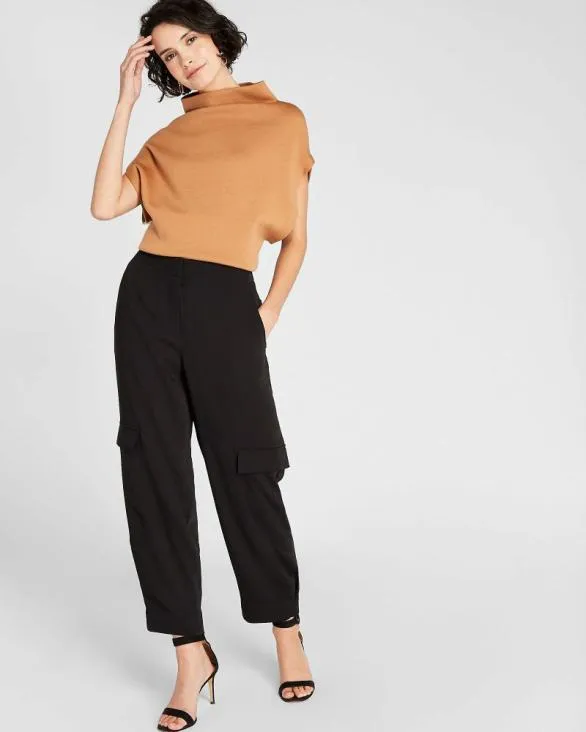 Club Monaco Pants Curved Seam Cargo Pant Black 8211 Women