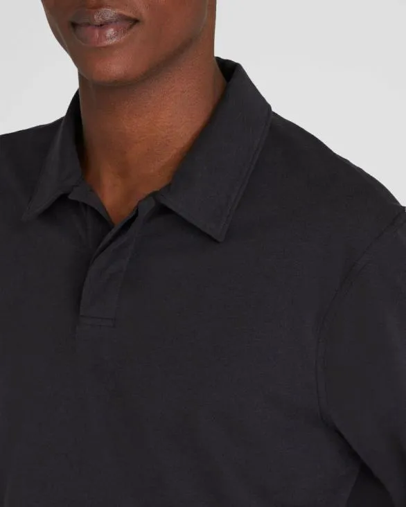 Club Monaco Polos LongSleeve Brushed Cotton Polo Black 8211 Men