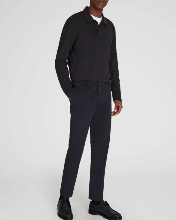 Club Monaco Polos LongSleeve Brushed Cotton Polo Black 8211 Men