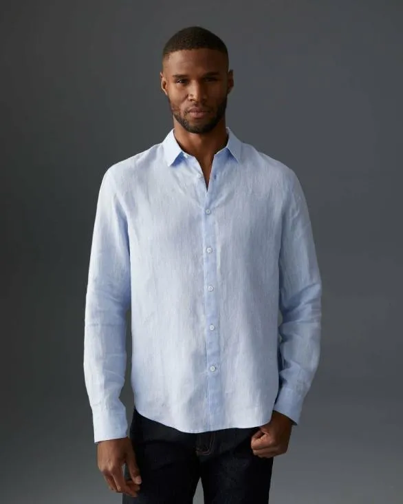 Club Monaco Shirts Carlo Bassetti Italian Linen Shirt Blue 8211 Men